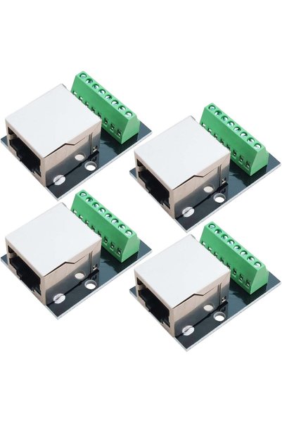 Generic 4 قطع لوحة توصيل إيثرنت RJ45، محول مقبس واحد مع طرف توصيل لولبي 8 سنو...