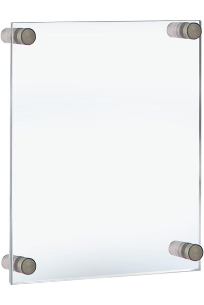 Generic إطار حائط أكريليك عائم مع مثبتات فضية 55.9×71.1 سم، حامل عرض شفاف عصري