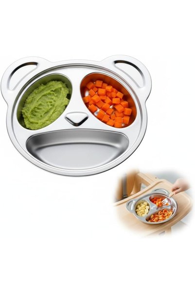 Generic أطباق مقسمة من الفولاذ المقاوم للصدأ، أدوات مائدة متينة غير قابلة للك...