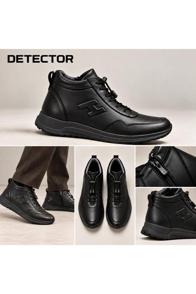 DETECTOR Men's Genuine Leather and Fur Orthopedic Casual Boots - Zippered. El...