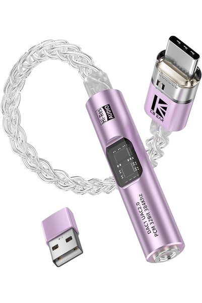 Generic محول KBEAR من USB-C إلى مقبس 1/8 بوصة - مضخم صوت DAC، وردي اللون