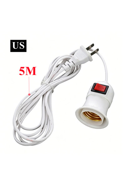 Choice US-5M 5m 3m 2m E27 Extended Version Portable Cord Lamp Holder EU/US St...