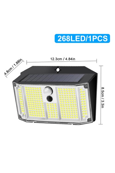 Choice مصباح أمان شمسي خارجي بـ 268 LED، 3 أوضاع، يعمل بالطاقة الشمسية مع مست...