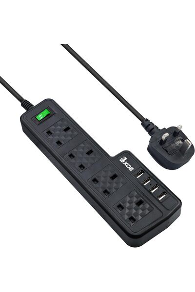 Generic سلك تمديد طويل بطول 3 أمتار مع منفذ USB، شريط تمديد الطاقة، محول شريط...