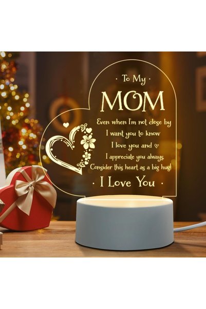 Generic Engraved Night Light, Acrylic LED Bedside Lamp with Warm White Glow, ...