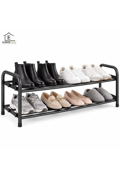 Elindor ®   Raft de pantofi cu 2 niveluri, Suport metalic pentru papuci, Raft...