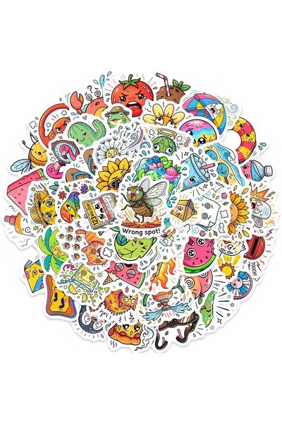 Generic 50Pcs Hot Summer Stickers Vinyl Waterproof Non-Repeating Adhesive Fun...