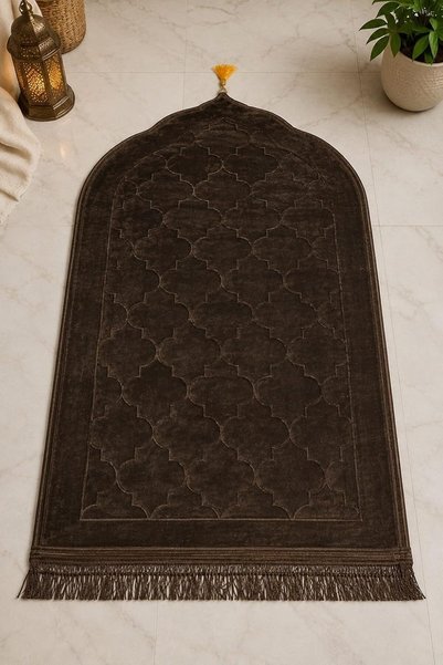 Generic Embossed Prayer Mat Anti-Slip Velvet Top Prayer Rug for Men Women Eid...