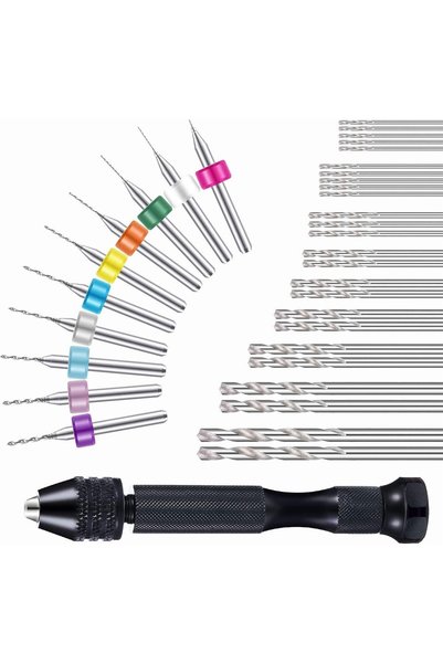 Generic 36 Pieces Hand Drills for Jewelry Making Set, Include Pin Vise Drill ...