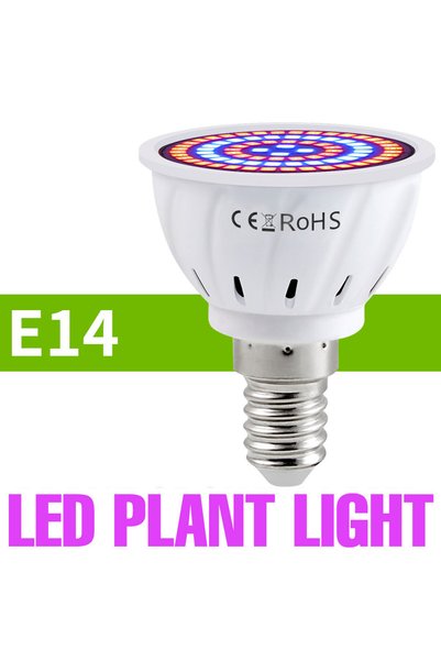 Choice مصباح نمو نباتات LED بقوة 9 واط، 80 ليد، أحمر وأزرق، E14/E27/E26، طيف ...