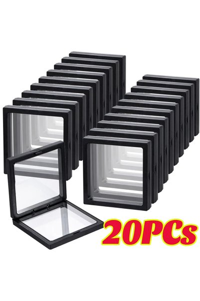 Choice 7x7cm Black 20pcs 3D Packaging Case PE Film Jewelry Storage Box Gemsto...