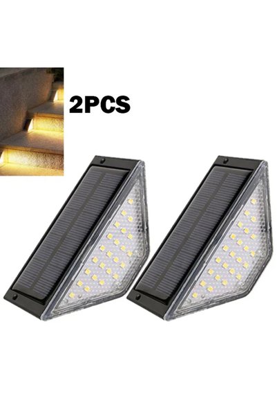 XIWANGFIRE إضاءة الدرجات الشمسية 24LED-2PCS 22/24LED، مصباح درجات مثلث الشكل ...
