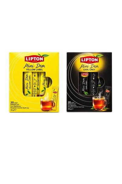 Lipton Yellow Label Mini Dem Bardak Çay 20li + Earl Grey Mini Dem Bardak Çay 20li