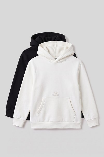 TOMMY LIFE Standard Fit 2-Pack Black-Ecru Boys' Sweatshirt - 11215