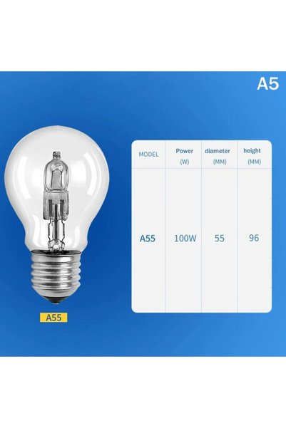Choice مصباح هالوجين A55 بقوة 100 واط 【GE】E27 28W 42W 53W 70W 100W لحماية الع...