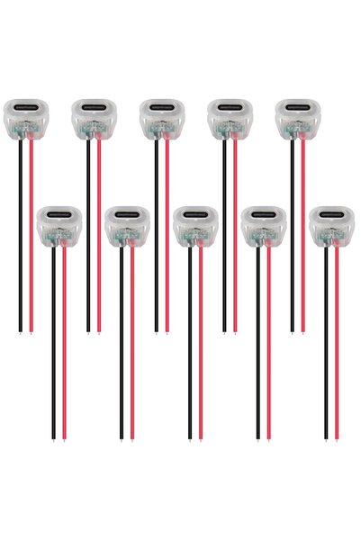 Generic 10 قطع من موصلات LED USB-C أنثى للتثبيت على اللوحة، مقبس لحام ثنائي ا...