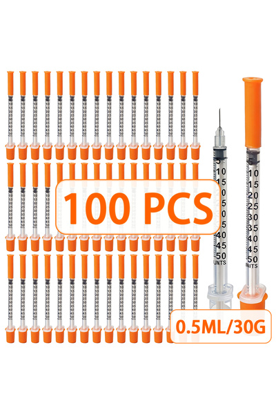 Choice 100 قطعة - 0.5 مل - 30 جرام 50/100 قطعة 0.5 مل 30 جرام 8 مم حقنة أنسول...