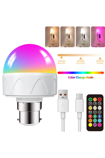Choice مصباح LED قابل لإعادة الشحن B22 مع جهاز تحكم عن بعد ومغناطيس، 13 لونًا...