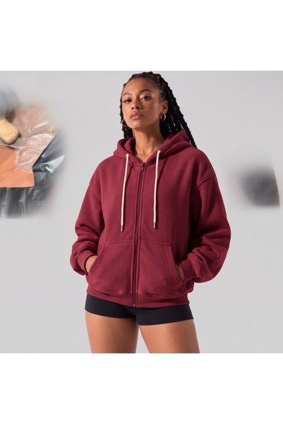 BASEL.CO Unisex Trend Oversize Hooded Jacket/Cardigan with a Straight Fit