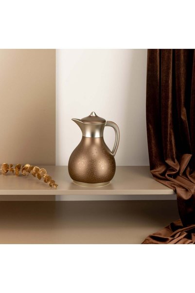 Otantik One Dallah for Tea or Coffee from Nourhan - Matte Gold + Matte Silver