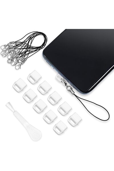 Generic مجموعة أغطية واقية من الغبار لمنفذ USB-C، 10 قطع من السيليكون والألوم...