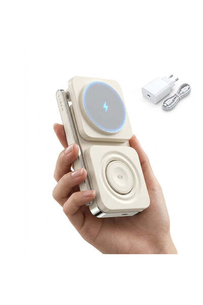 LISEN Suport de birou cu încărcare wireless 3 în 1 (YL0223110006) - cu adapto...