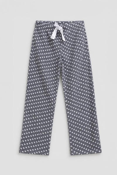 MARKAPIA WOMAN Women's Polka Dot Gray Fleece Pajama Bottoms