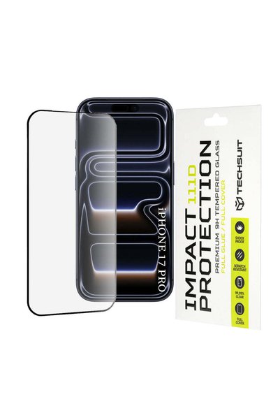 Techsuit Sticlă 111D Full Cover / Full Glue - iPhone 17 Pro / iPhone 18 Pro -...