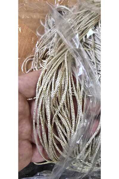 AKÇA TEKSTİL Ip Curtain Special Series Thick Chain Gold Silvery Pastel Light ...