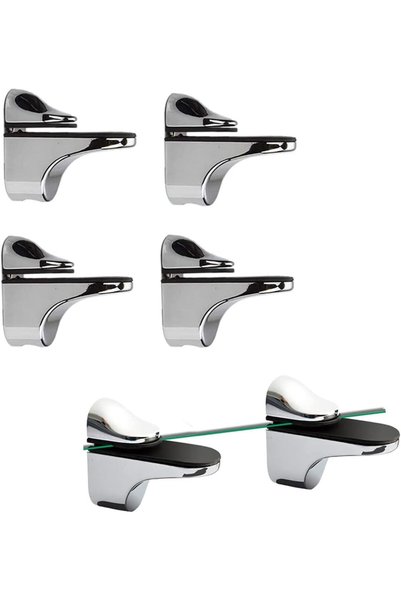 Generic Adjustable Glass Shelf Brackets, 4 Pack Wall Mount Shelf Brackets for...