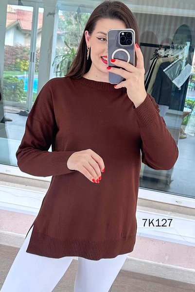 İnce Topuk Crew Neck Knitwear Blouse 7K127