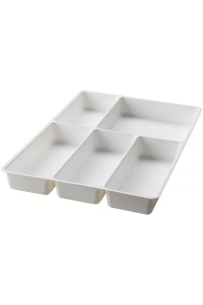 Generic صينية أدوات المائدة من ستودجا - بيضاء - 31x50 سم - منظم أدراج المطبخ ...