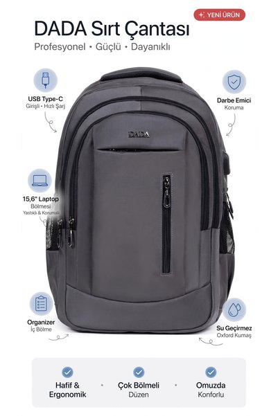 Markahit Backpack with usb type-c input, 15.6 inch organizer inner compartmen...