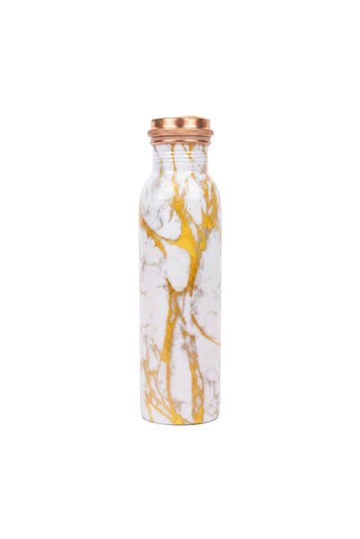 Mobcos Copper Water Bottle 1 Litre, 99% Pure Copper Bottle with Leakproof Scr...