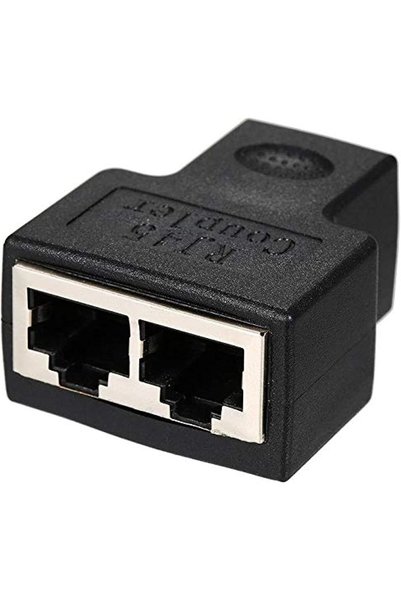 Generic موصل محول RJ45 من 1 إلى 2 منفذ أنثى لكابلات إيثرنت LAN من فئة CAT 5/C...