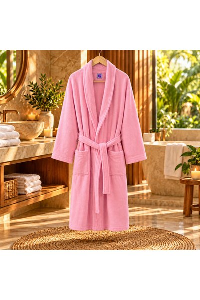 OEM Halat de baie Premium Velur Pink Blossom – 100% Bumbac, 420 g/mp - L/XL