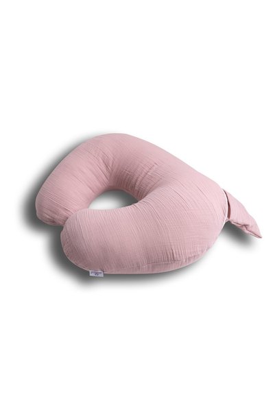 BabyMatex Perna de poziționare, Mini Relax, mușelină, 150 cm, roz, pentru ală...