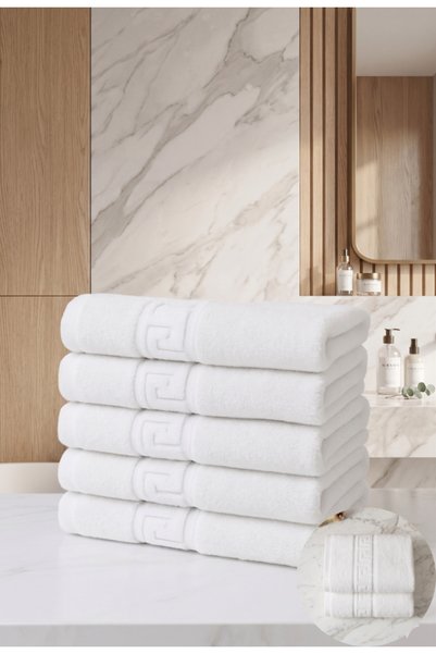 Truva Home Set 5 Prosoape Baie Hoteliere Greek - 100% Bumbac Turcesc, 450 g/m...