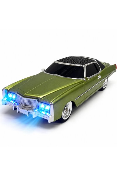 Miro Toys Nostaljik Klasik Araba Tasarımlı Bluetooth Hoparlör – LED Far Işıklı, Şarjlı, USB/TF Kart ve FM Radyo Destekli, Yeşil