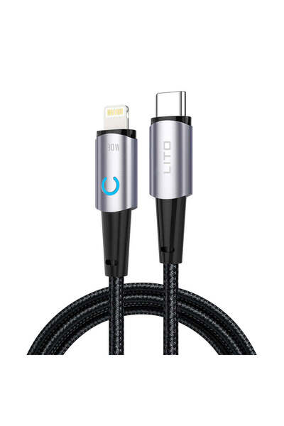 Lito Cablu de date (LD10CL) - Type-C la Lightning, Încărcare rapidă, 30W, cu ...
