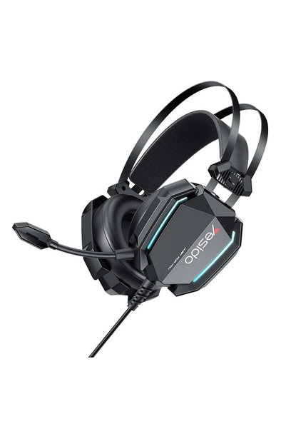 Yesido Căști cu fir (EK03) - pentru Gaming, Jack 3.5mm, USB, cu Microfon, Lum...