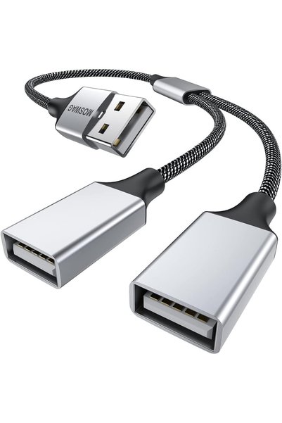 Generic موزع USB، محول USB ذكر إلى أنثيين، كابل مزدوج أنثى إلى ذكر للشحن/نقل ...