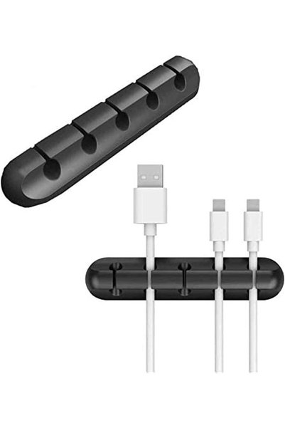 Generic منظم أسلاك، حامل كابلات بـ 5 فتحات، مشبك أسلاك ذاتي اللصق لشاحن USB ا...