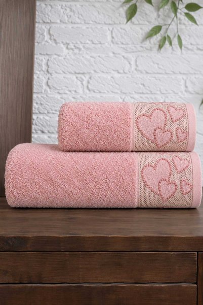 Mela Home 2-Piece Bath Towel Set - Hand and Face Towels - Dowry - Gift 100% C...