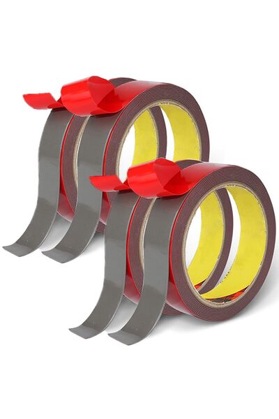 Generic شريط تثبيت مزدوج الجوانب، 4 عبوات، 300 سم × 1 سم، مقاوم للماء