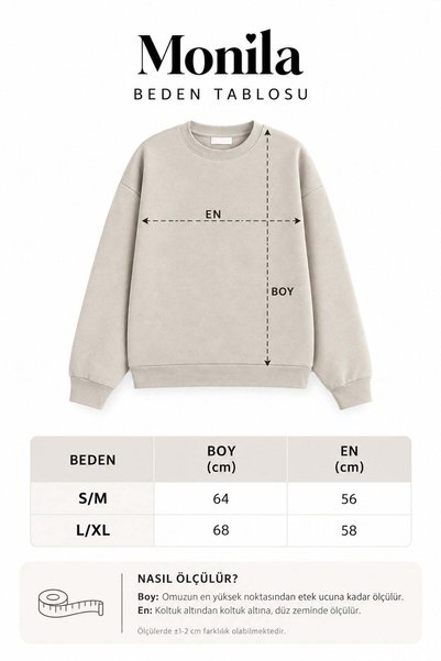 Monila Kadın Premium Kumaş Şardonlu Köpek Baskılı Sweatshirt