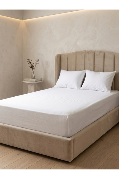 Truva Home Husă de Pat cu Elastic 100x200 cm + 25 cm – 100% Bumbac