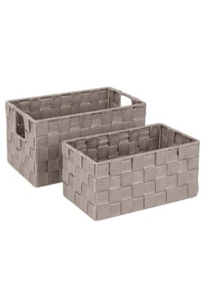 UNIC Woven Metal Storage Baskets Taupe - 2 pcs