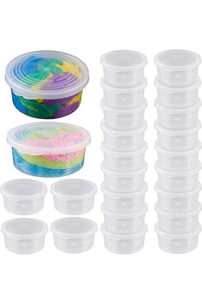 SAGREENY 24 Pack Light Clay Storage Cups, Heart Shape Plastic Containers with...