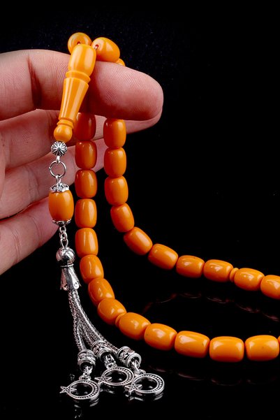 Silvano Jewelry Autumn Crimped Amber Prayer Beads